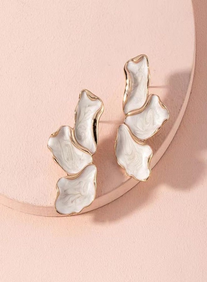 EXPHAIN Irregular Petal Earrings For Women Stainless Steel Unique Statement Flower Dangle Earrings Trendy Jewelry Gift - Image 3